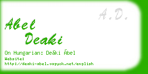 abel deaki business card