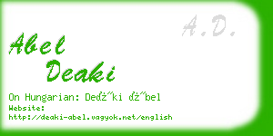 abel deaki business card